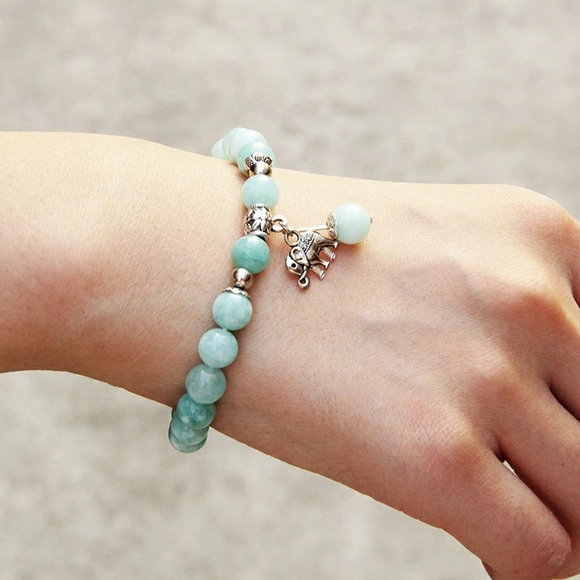 Natural stone Blue amazonite beads Bracelets - Picture 3 of 5